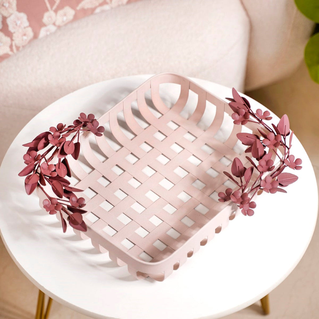 Bloom Pink Decorative Basket 13x10 Inch