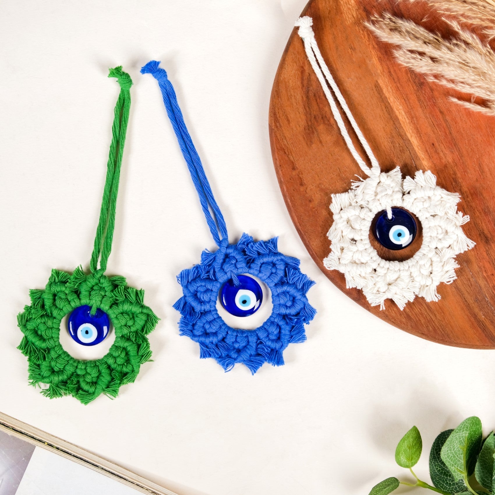 Bohemian Macrame Evil Eye Wall Hanging Set Of 3