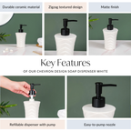 Chevron Design Soap Dispenser White 300ml