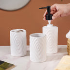 Contour Design Bathroom Accessories Set Of 3 White