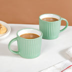 Cresta Set Of 6 Ceramic Coffee Mug Green 300ml