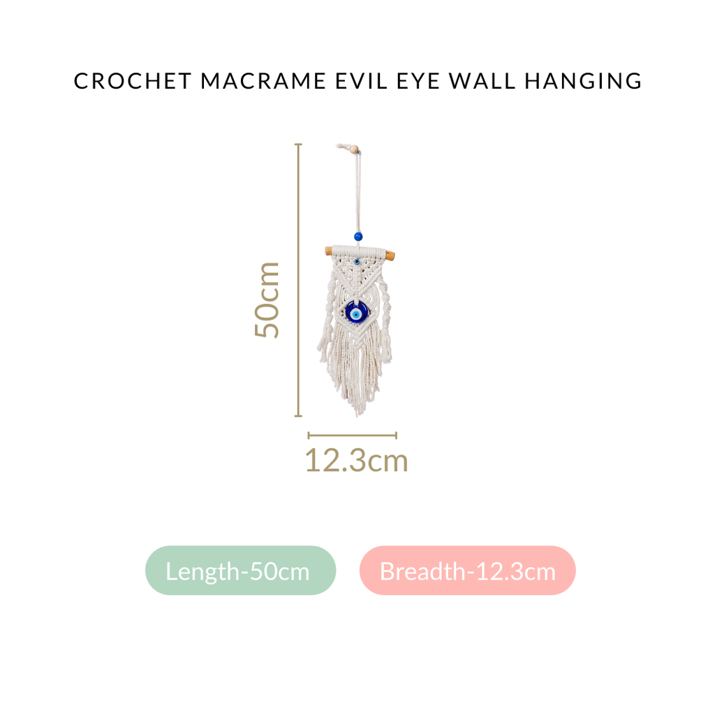 Crochet Macrame Evil Eye Wall Hanging