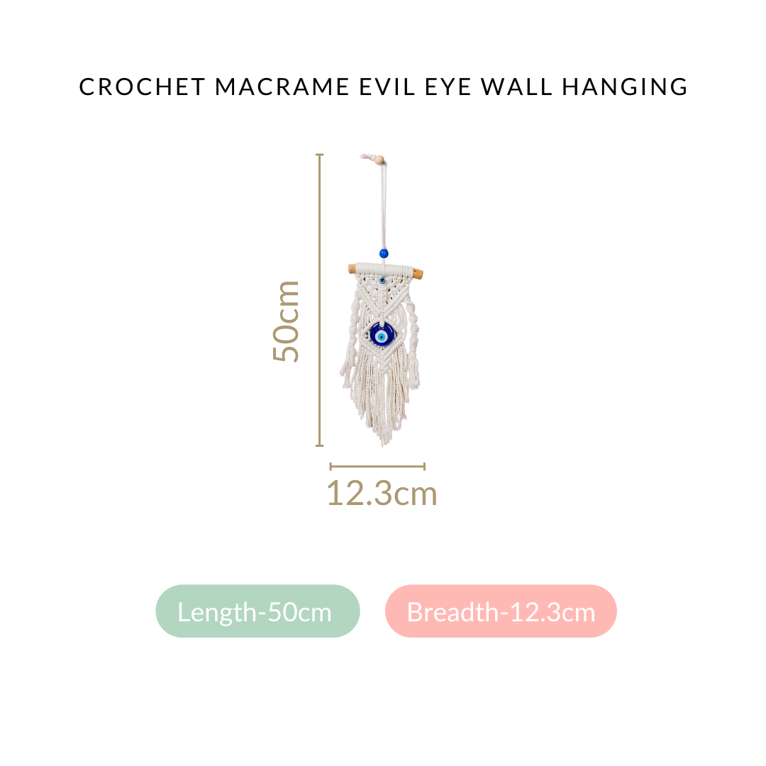 Crochet Macrame Evil Eye Wall Hanging