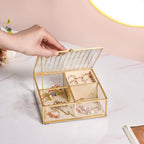 Fluted Lid Multi Section Glass Jewellery Box