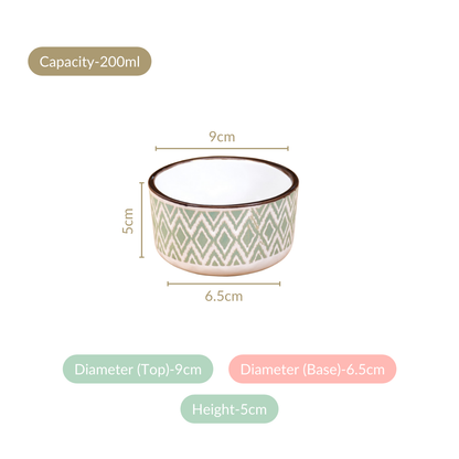 Kaleido Small Bowls For Snacks Set Of 4 Green 200ml