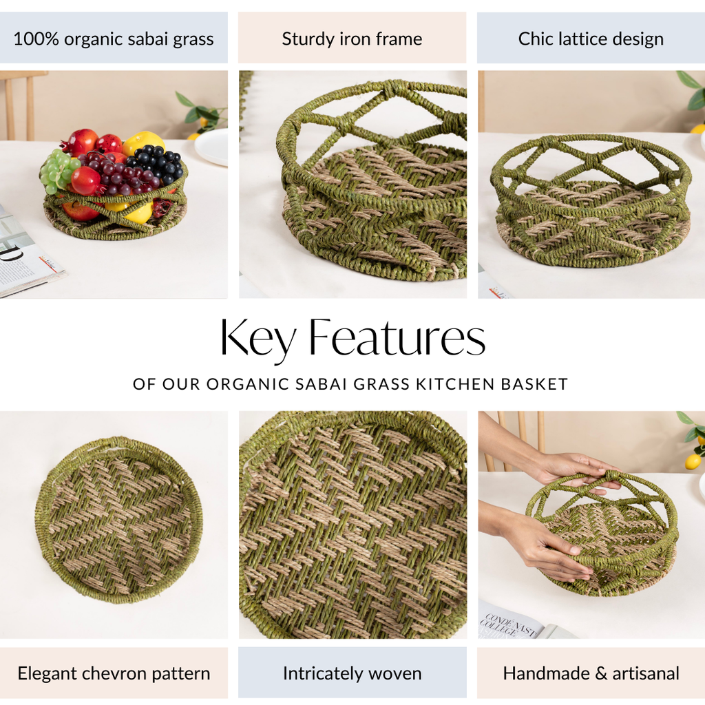 Organic Sabai Grass Kitchen Basket