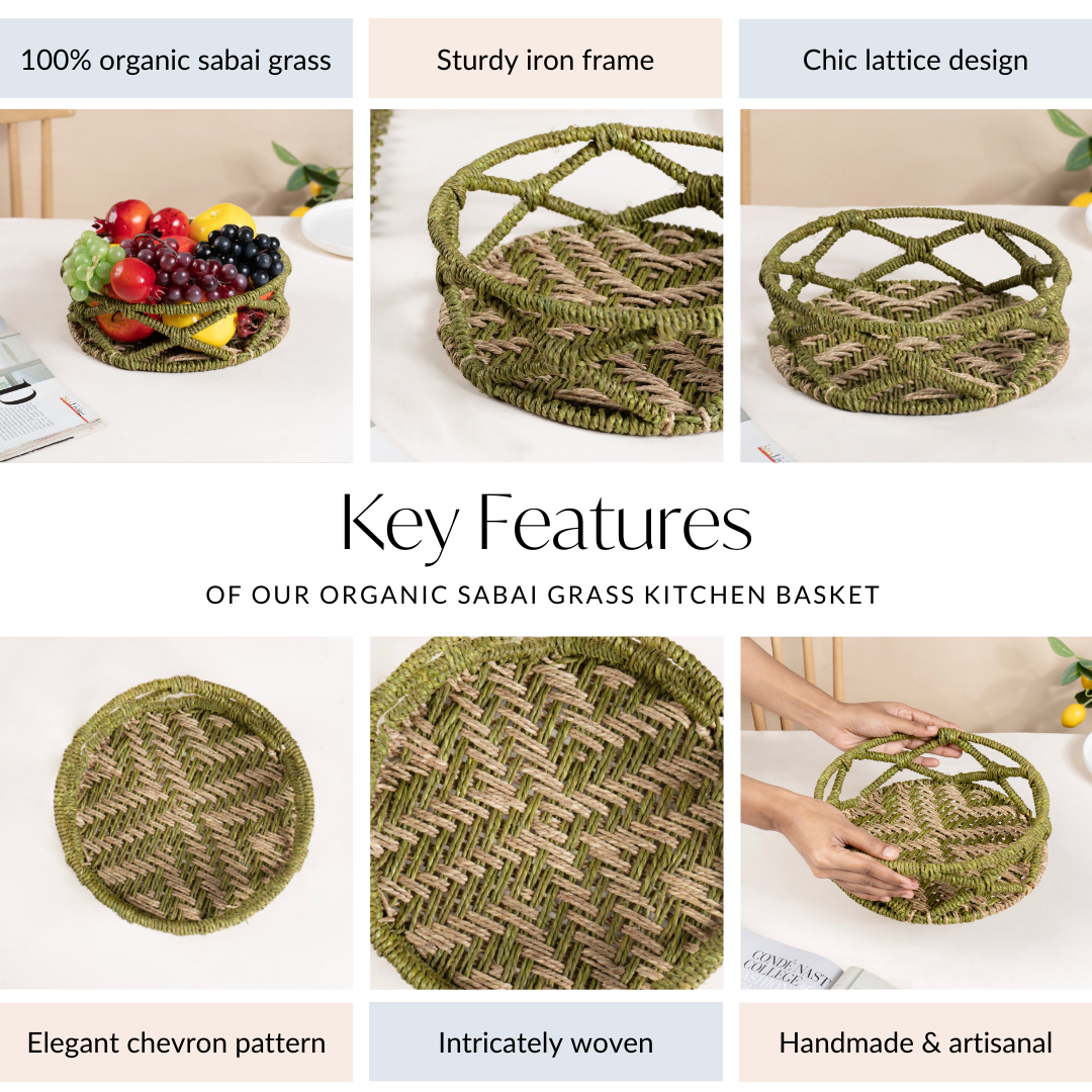 Organic Sabai Grass Kitchen Basket