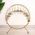 Puja Altar Circular Metal Frame With Lotus Decor 33 Inch