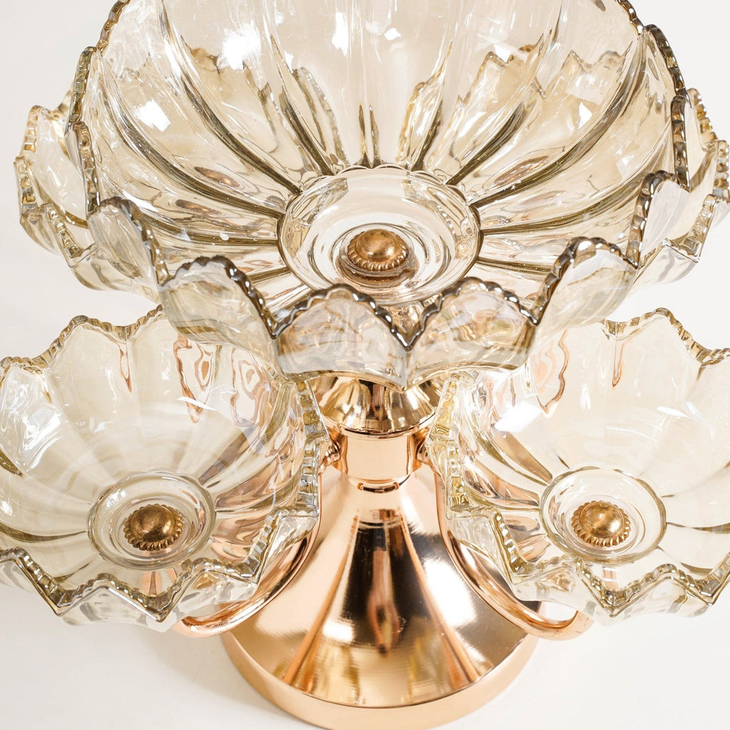 Chic Rotating Set of 5 Decorative Glass Bowls With Stand