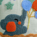 Elephant Tales Embroidered Cushion Cover Set Of 2 40x40cm