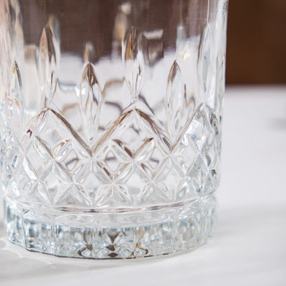 Embossed Heavy Base Old Fashioned Whiskey Glass Large Set Of 6 310ml