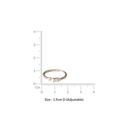 Emerald Cut Pearl Ring Silver