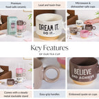 Inspirational Quotes Stackable Tea Cup Set Of 4 215ml