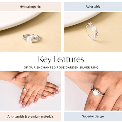 Enchanted Rose Garden Silver Ring
