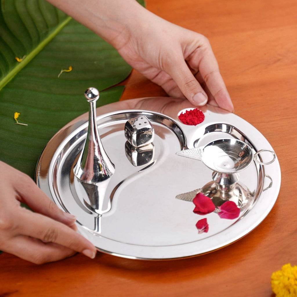Contemporary Ganesha Pooja Thali Set Of 4