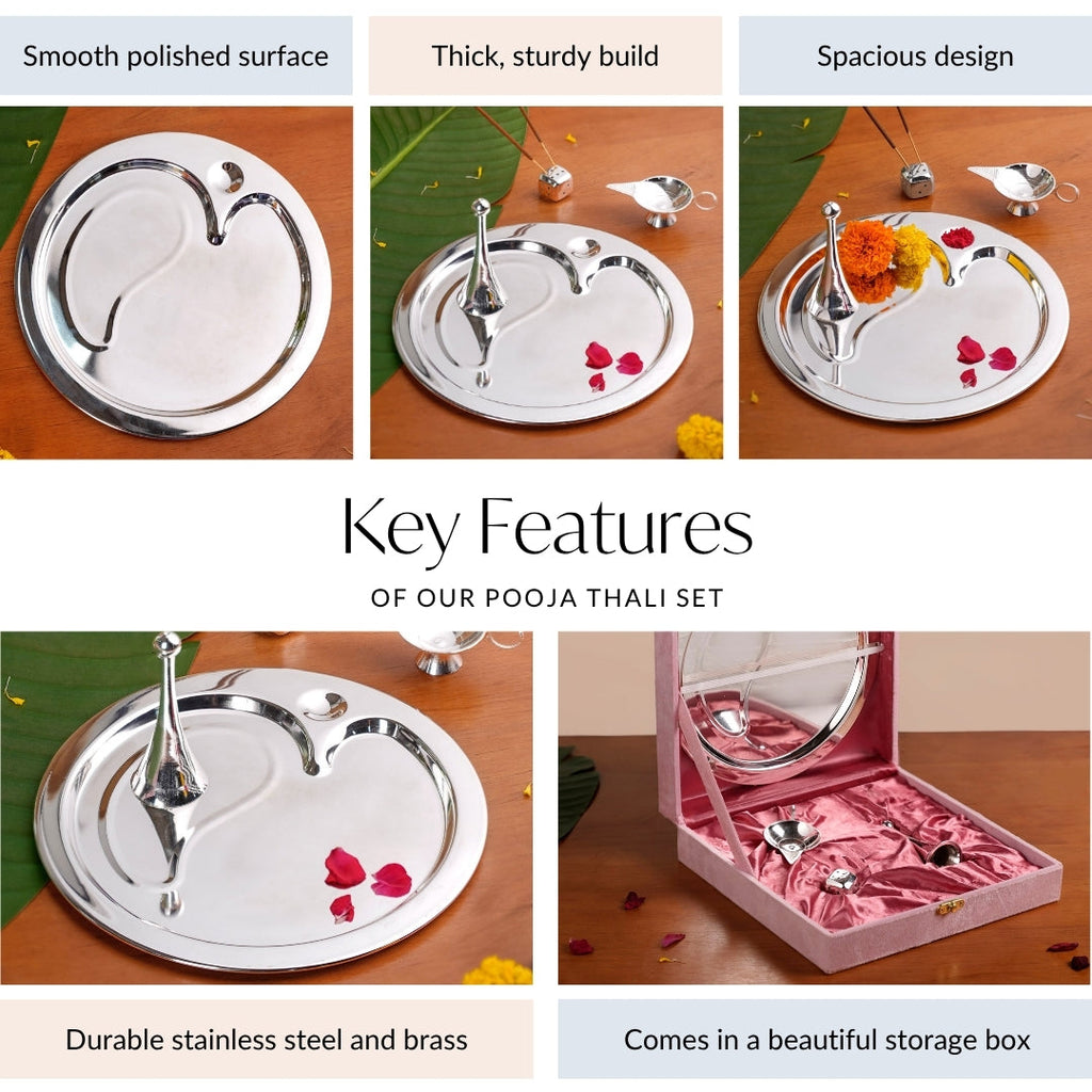 Contemporary Ganesha Pooja Thali Set Of 4