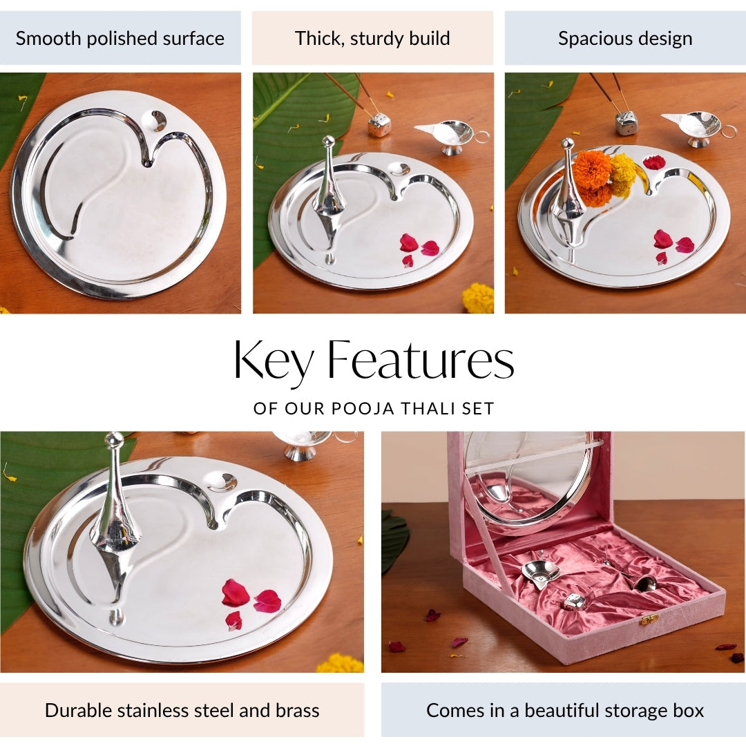 Contemporary Ganesha Pooja Thali Set Of 4