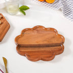 Flower Shaped Acacia Wood Serving Platter