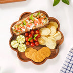 Flower Shaped Acacia Wood Serving Platter