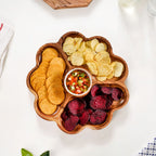 Cosmos 3 Section Snack Platter With Dip Bowl