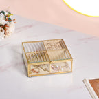 Fluted Lid Multi Section Glass Jewellery Box