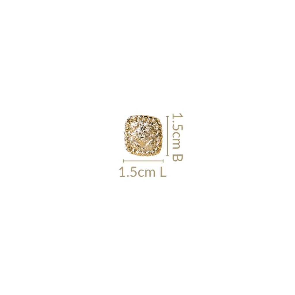 Ornate Foil Imprint Studs Gold