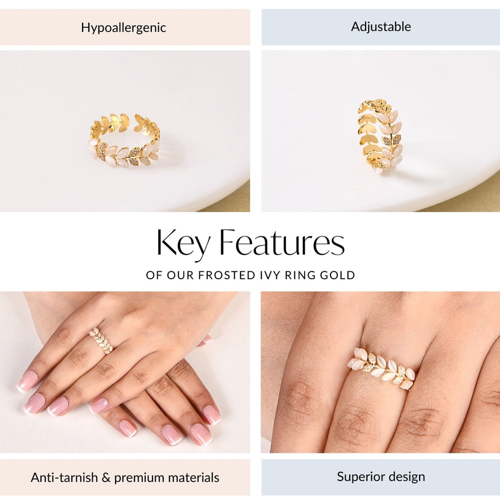 Frosted Ivy Ring Gold