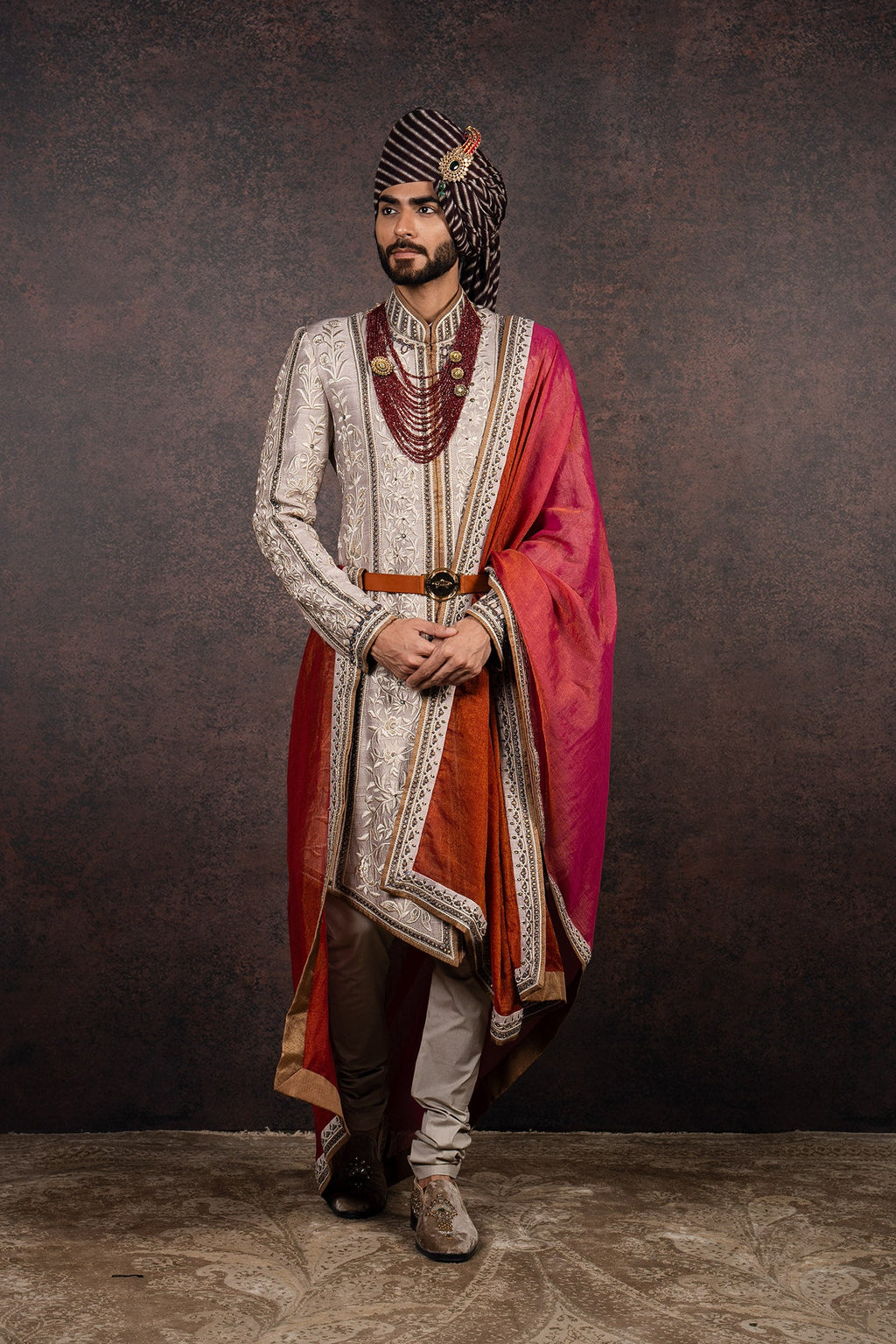 Fuschia - Maroon  Ombre Stole | MURAQQA