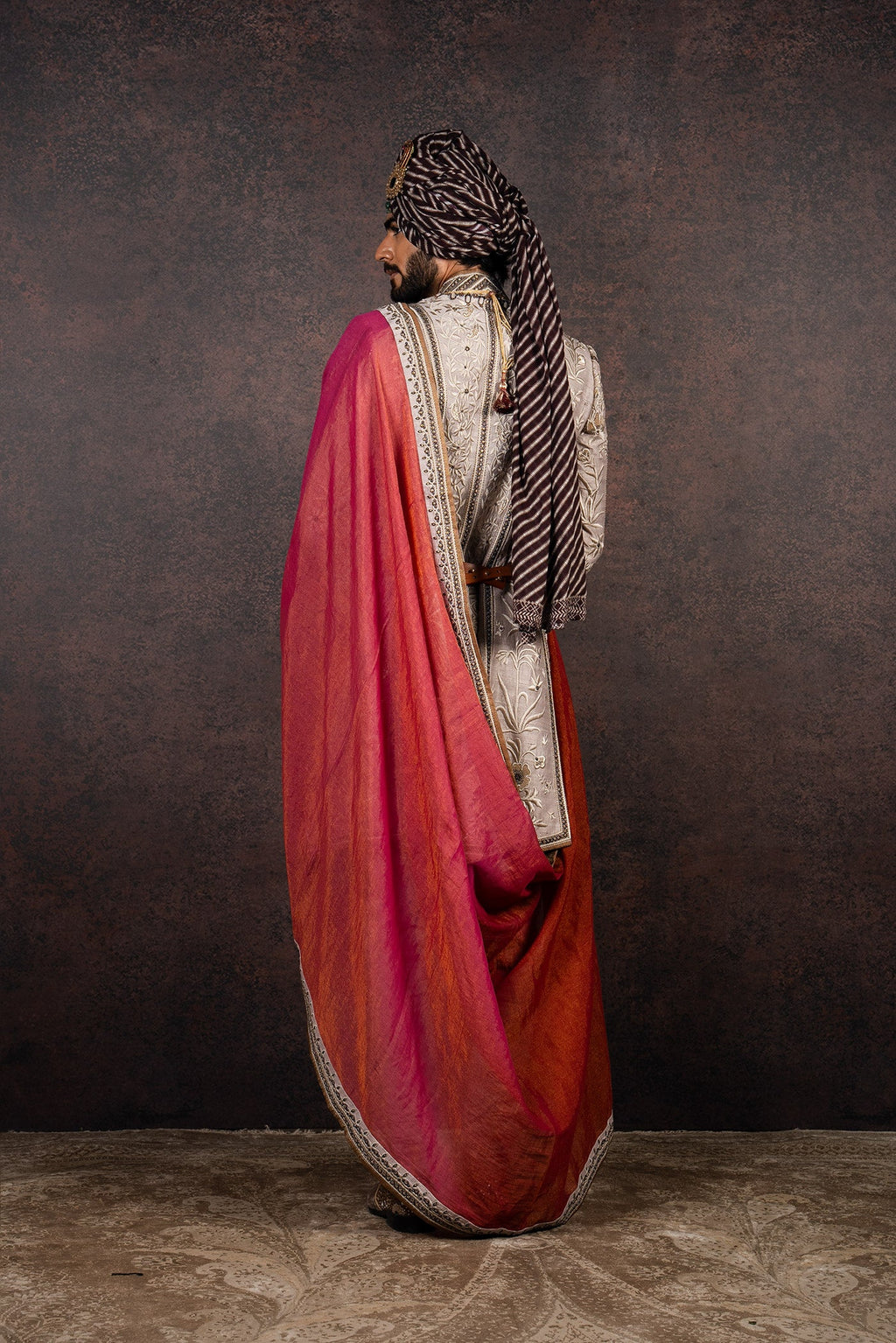 Fuschia - Maroon  Ombre Stole | MURAQQA