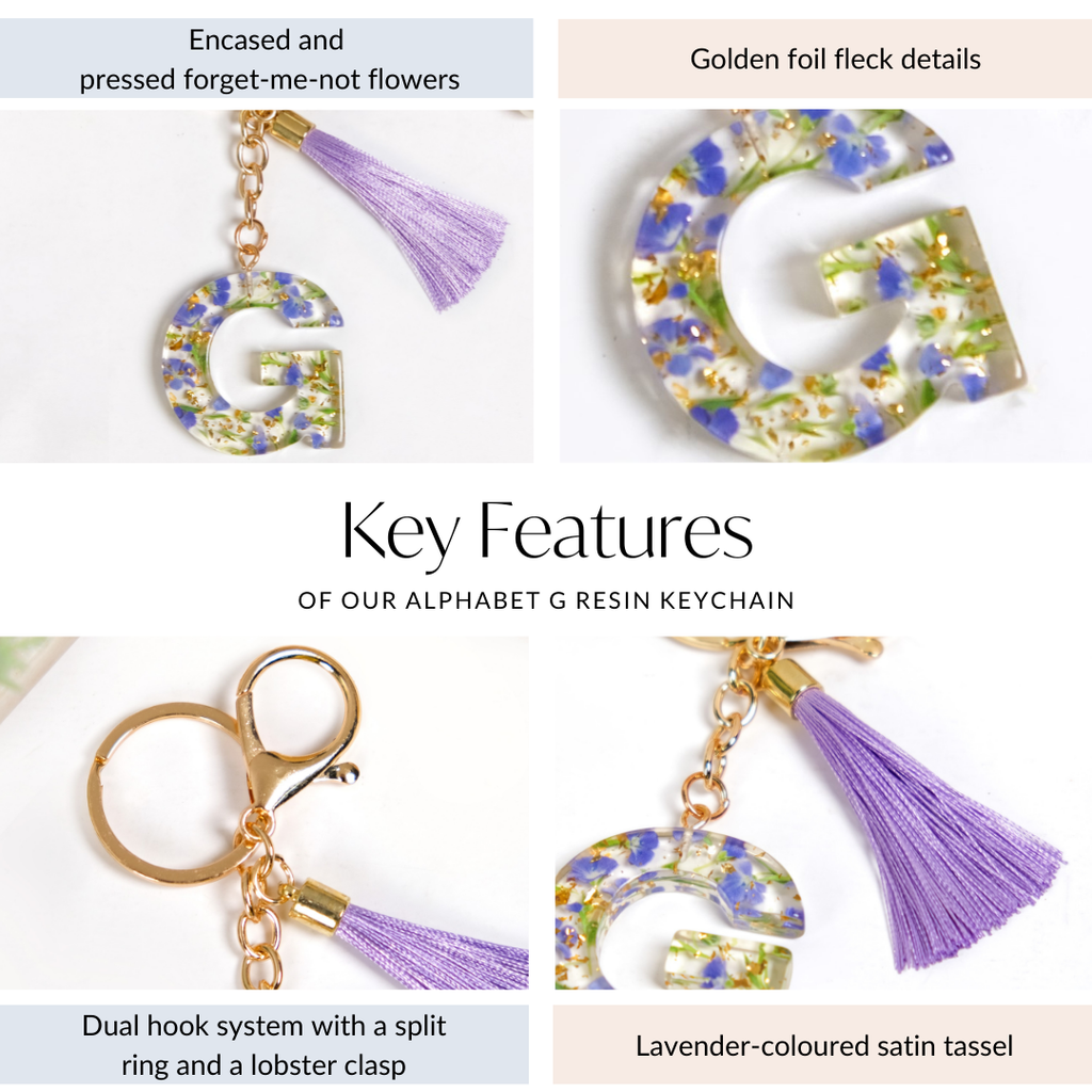 Resin Art G Alphabet Keychain