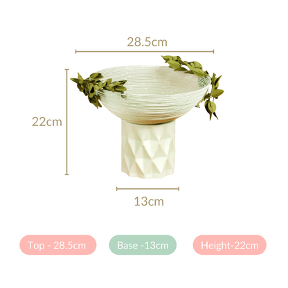 Garden Floral Pedestal Decorative Bowl