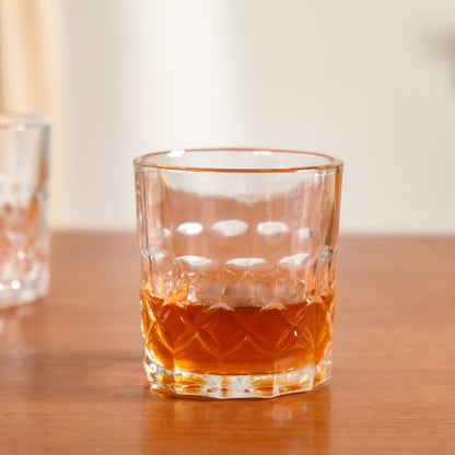 Geometric Embossed Whiskey Glass Set Of 6 230ml