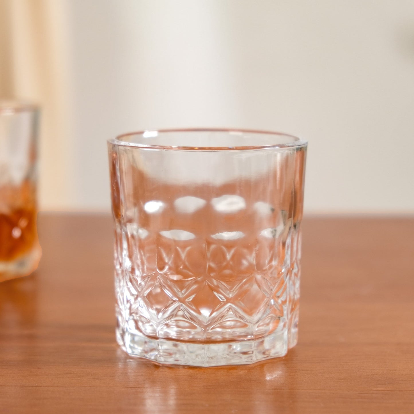 Geometric Embossed Whiskey Glass Set Of 6 230ml