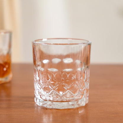 Geometric Embossed Whiskey Glass Set Of 6 230ml