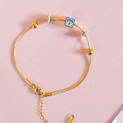 Evil Eye Gold Bracelet Rakhi Hamper Set Of 3 With Gift Box
