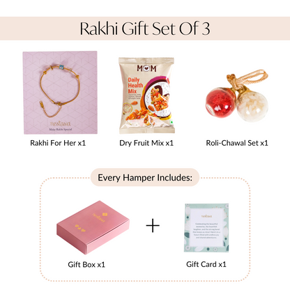 Evil Eye Gold Bracelet Rakhi Hamper Set Of 3 With Gift Box