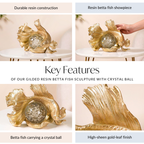 Betta Fish Sculpture With Crystal Ball