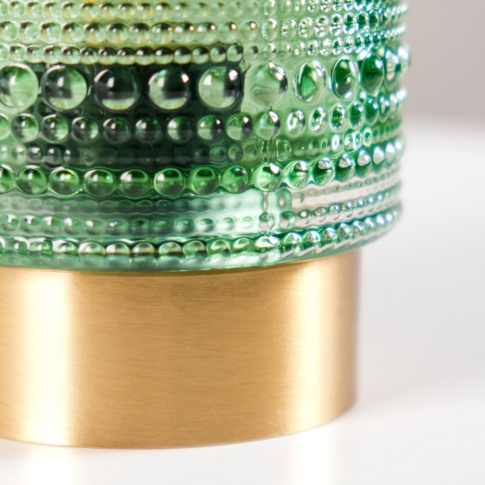 Bubble Green Glass Table Lamp With LED Bulb