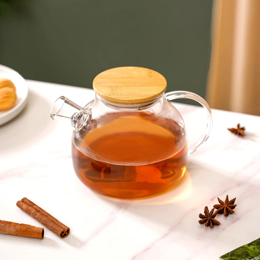 Borosilicate Glass Tea Pitcher With Lid 1100ml