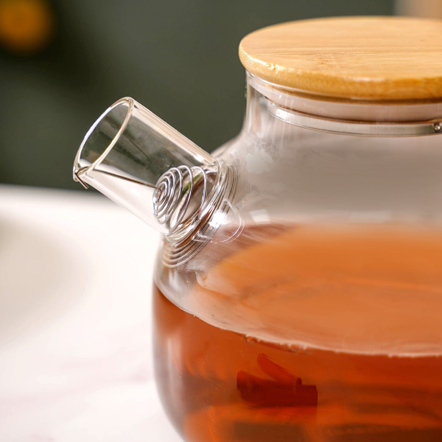 Borosilicate Glass Tea Pitcher With Lid 1100ml