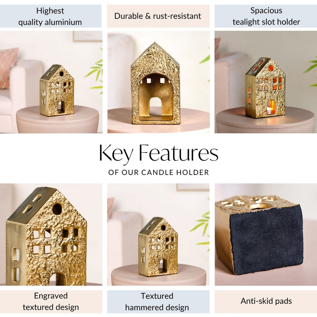 Glowhouse Gold Tealight Holder