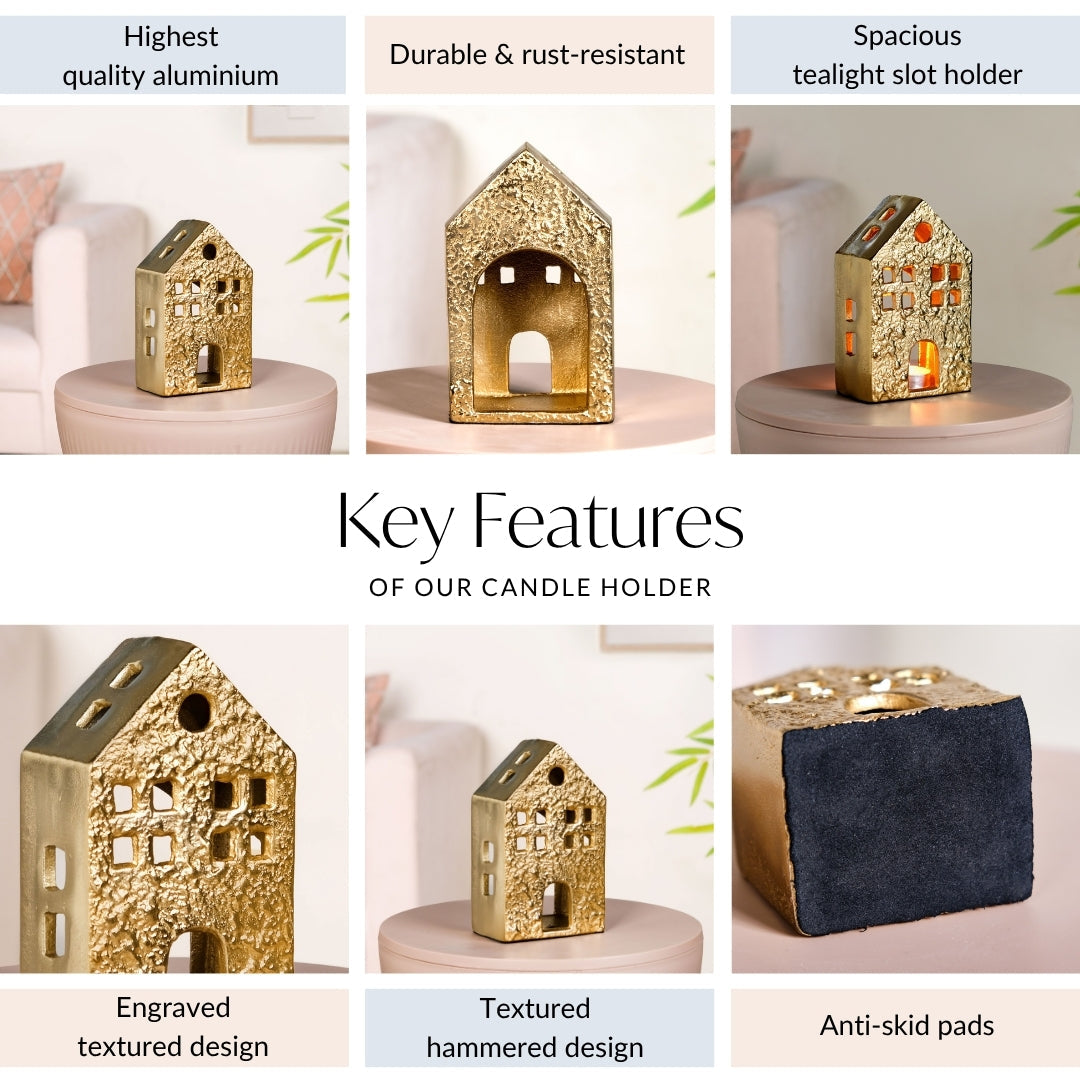 Glowhouse Gold Tealight Holder