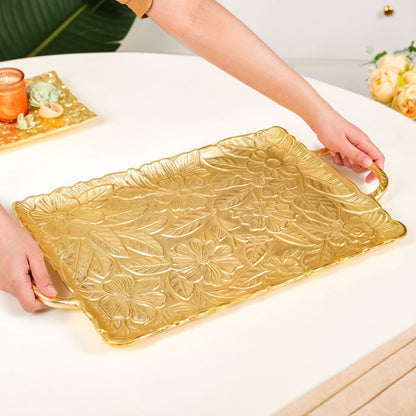 Golden Crest Royalcore Embossed Metal Tray Large
