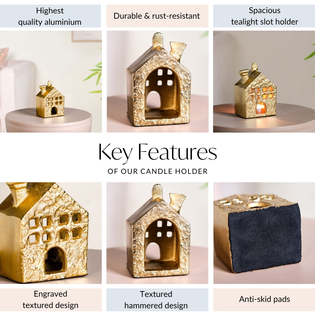 Golden Nest Mini House Tealight Holder