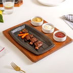 Gourmet Sizzler Plate And Ceramic Bowl Set