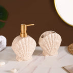 Beach Shell Ceramic Bath Set of 2 Cream Beige