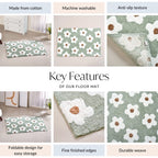 Daisy Flowers Cotton Anti Slip Floor Mat 83x53cm