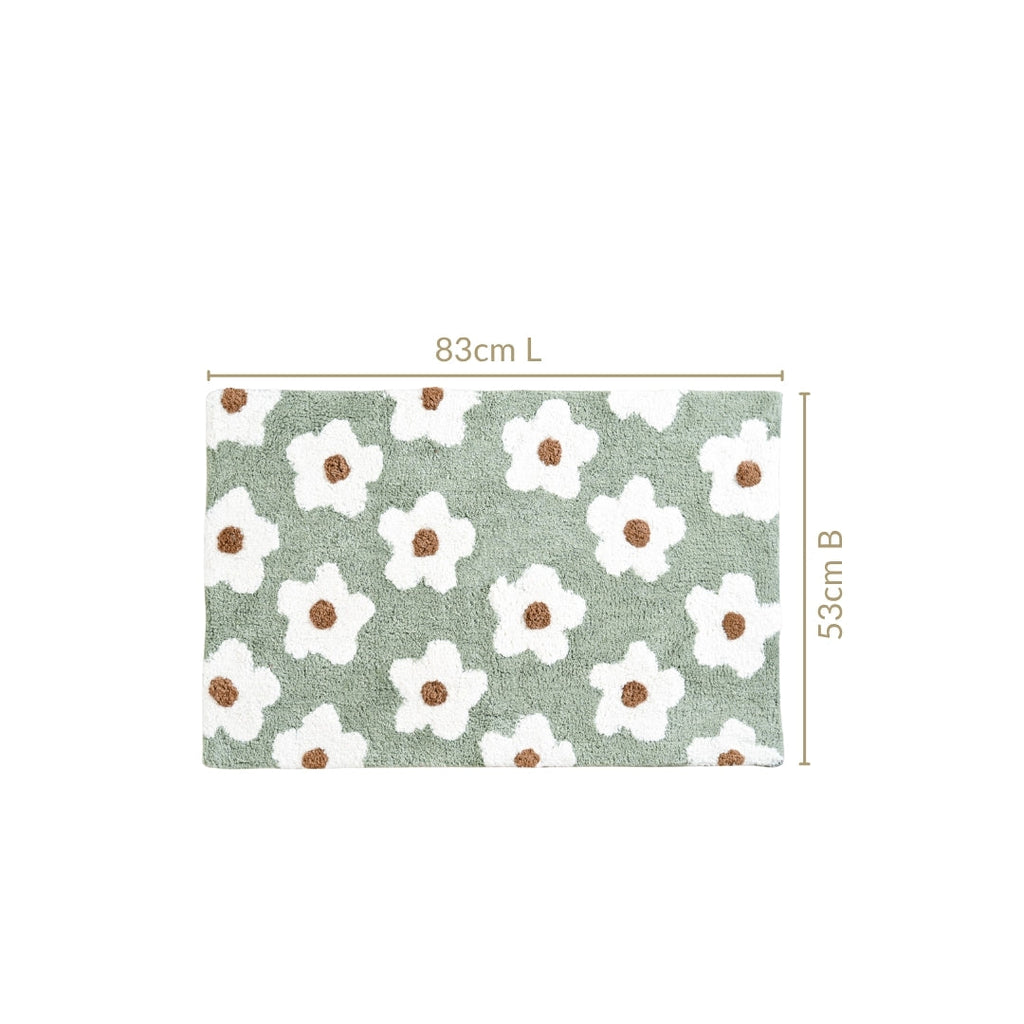 Daisy Flowers Cotton Anti Slip Floor Mat 83x53cm