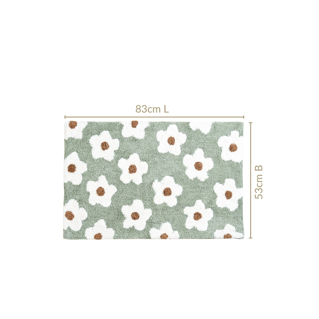 Daisy Flowers Cotton Anti Slip Floor Mat 83x53cm