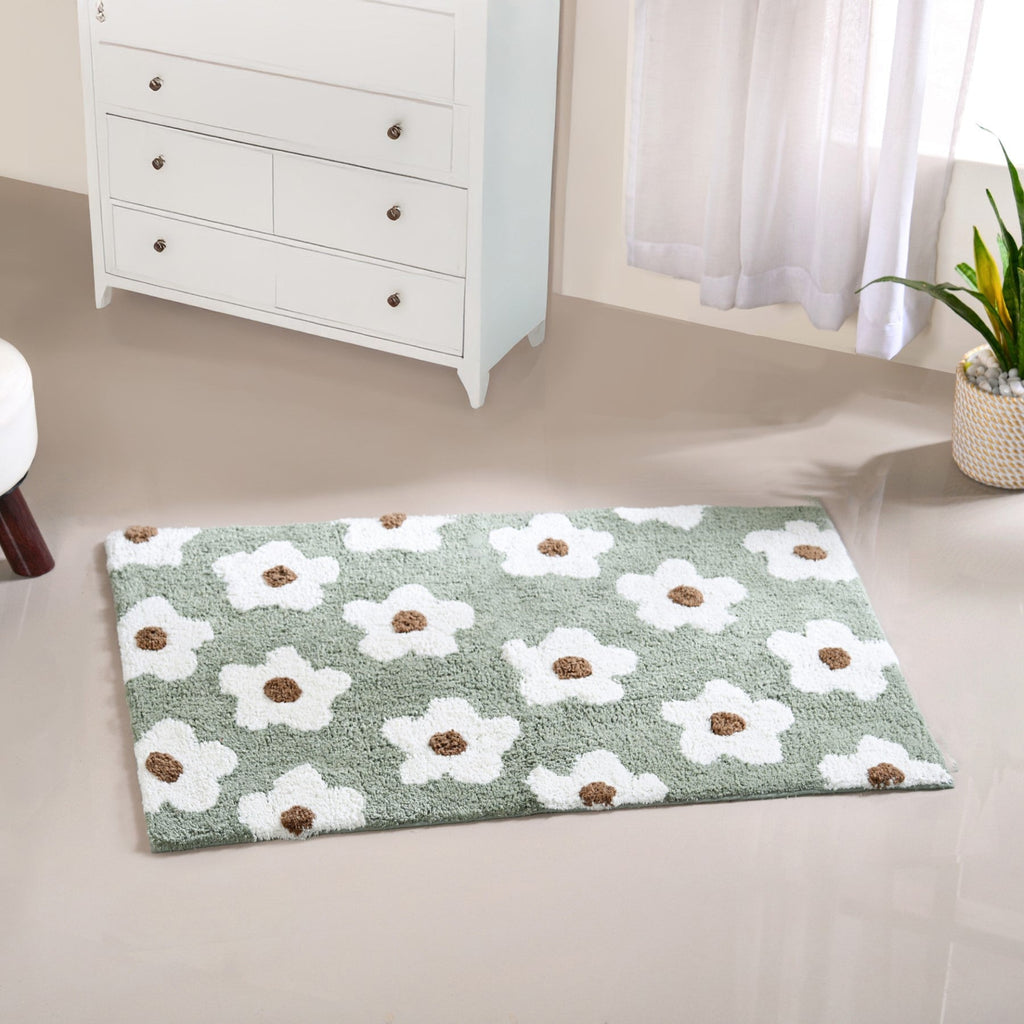 Daisy Flowers Cotton Anti Slip Floor Mat 83x53cm